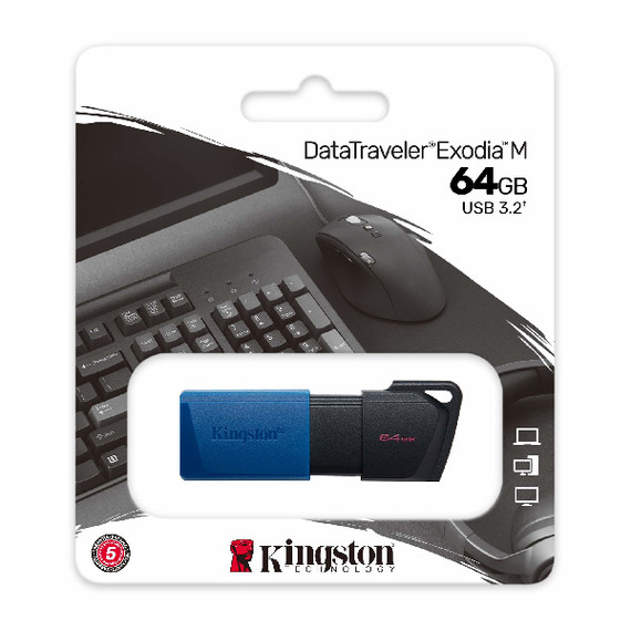 Kingston Technology DataTraveler 64GB USB3.2 Gen 1 Exodia M (Nero + Blu)