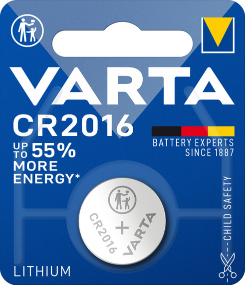 Varta LITHIUM Coin CR2016 (Batteria a bottone, 3V) Blister da 1