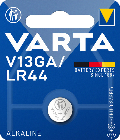 Varta ALKALINE V13GA, LR44 (Batteria Speciale , 1.5V) Blister da 1