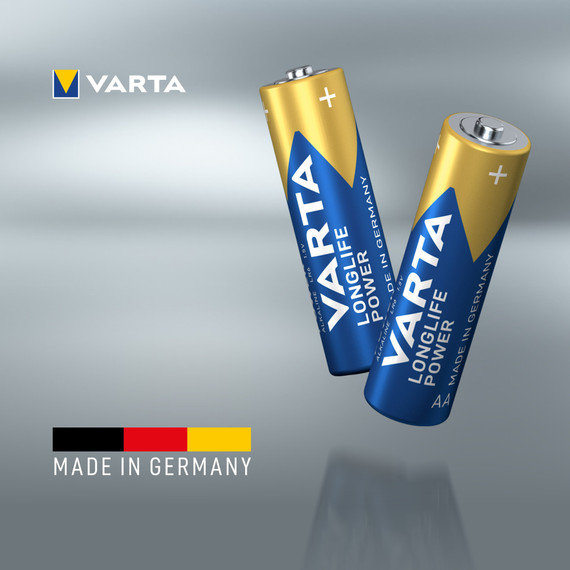 Varta Longlife Power, Batteria Alcalina, AA, Mignon, LR6, 1.5V, Blister da 10+10, Made in Germany