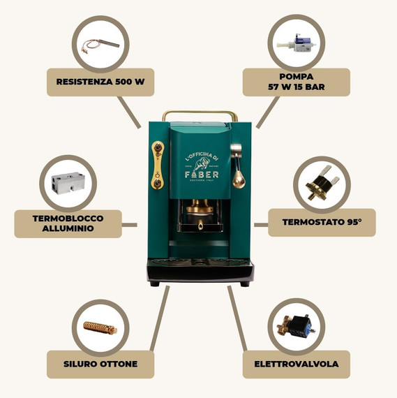 Faber Italia macchina per caffè Automatica/Manuale Macchina per caffè a cialde 1,3 L - British Green