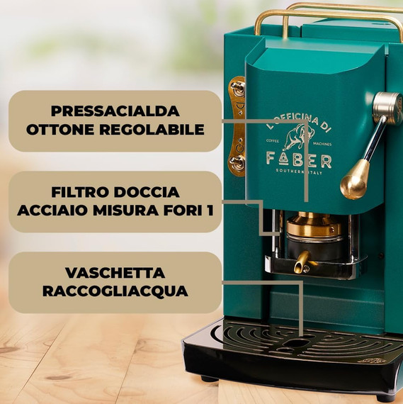 Faber Italia macchina per caffè Automatica/Manuale Macchina per caffè a cialde 1,3 L - British Green