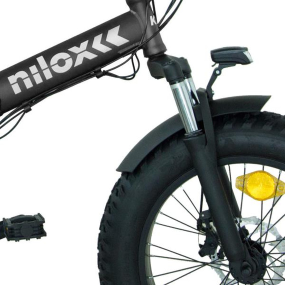 Nilox Urban - E-Bike K10 Plus Black | Pieghevole, Ruote FAT 20”, 250W, 36V 10Ah, Freno a Disco, Display LCD