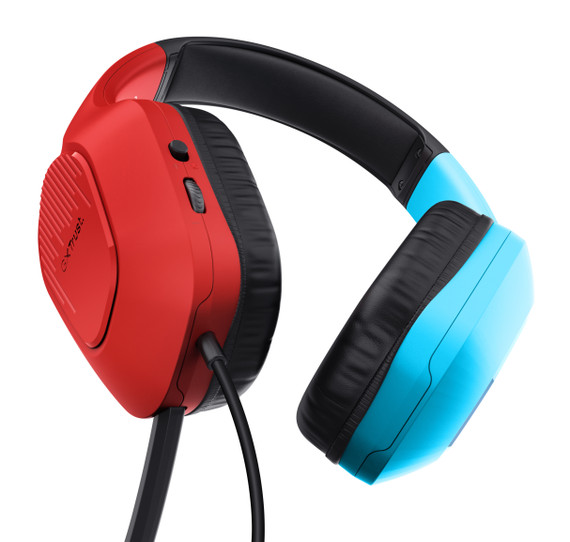 Trust GXT 416S Zirox Auricolare Cablato A Padiglione Giocare Nero, Ciano, Rosso