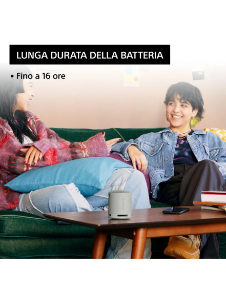 Sony SRS-XB100 - Speaker Wireless Bluetooth, portatile, leggero, compatto, da esterno, da viaggio, resistente IP67 impermeabile e antipolvere, batteria da 16 ore, cinturino versatile, chiamate in vivavoce - Grigio