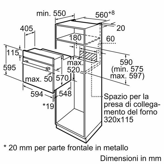 Bosch Serie 2 HBF133BA0 Forno da incasso 60 x 60 cm Nero Classe A