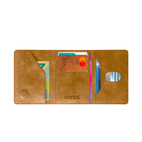 ETRES Smart Wallet Classic Deep Brown Color SNAP CONNECT Marrone