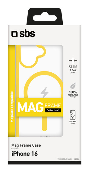 SBS TEMAGCOLIP1661Y custodia per cellulare 15,5 cm (6.1") Cover Trasparente, Giallo