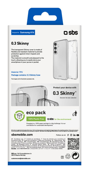 SBS TESKINSAA16 custodia per cellulare 17 cm (6.7") Cover Trasparente