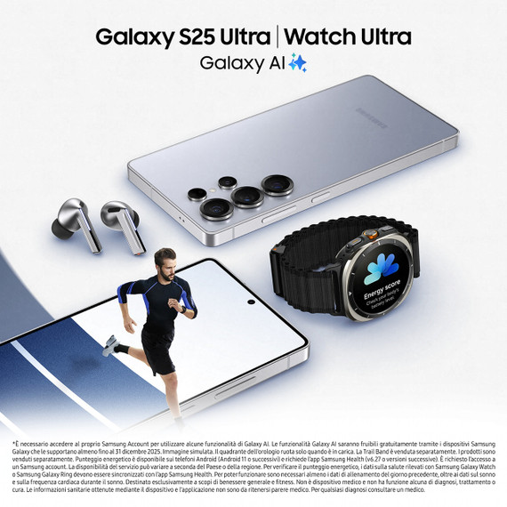 Samsung Galaxy S25 Ultra Smartphone AI, Display 6.9'' QHD+ Dynamic AMOLED 2X, Fotocamera 200MP, RAM 12GB, 512GB, 5.000 mAh,  Titanium SilverBlue