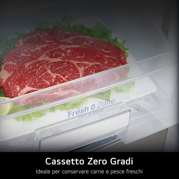 LG GTF744SEPED Frigorifero doppia porta, Classe E, 509L, Wi-Fi, Dispenser acqua, Sabbia