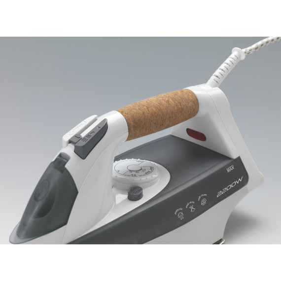 Ariete Steam Iron 6232 Grey - Ferro da stiro con piastra Acciaio Inox - manico in sughero - serbatoio 300 ml - 2200 Watt - Bianco e grigio