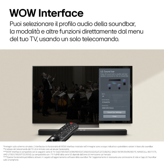 LG Soundbar S60T, 340W su 3.1 canali, Dolby Digital, DTS, Subwoofer wireless, Bluetooth