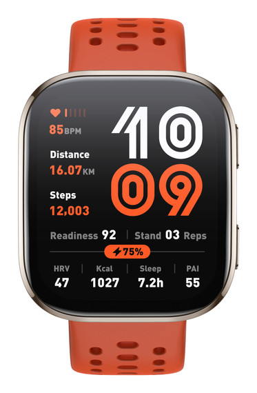 Amazfit Bip 6 Red 5 cm (1.97") AMOLED Digitale 390 x 450 Pixel Touch screen Oro GPS (satellitare)