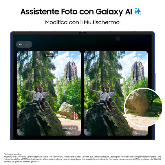 Samsung Galaxy Z Fold7 Smartphone AI, RAM 12GB, 512GB, Display 6,5"/8", Camera 200MP, Batteria a lunga durata, Silver Shadow