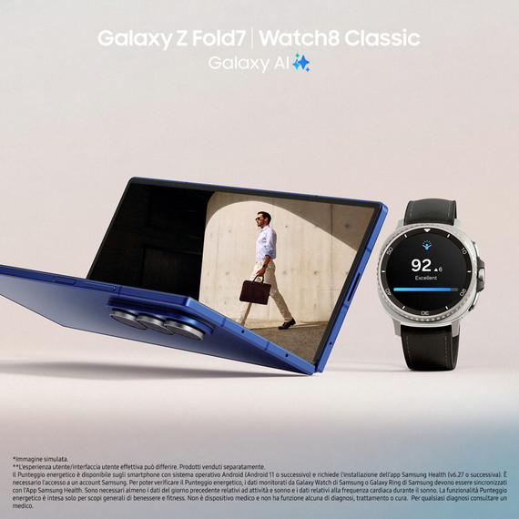 Samsung Galaxy Z Fold7 Smartphone AI, RAM 12GB, 512GB, Display 6,5"/8", Camera 200MP, Batteria a lunga durata, Silver Shadow