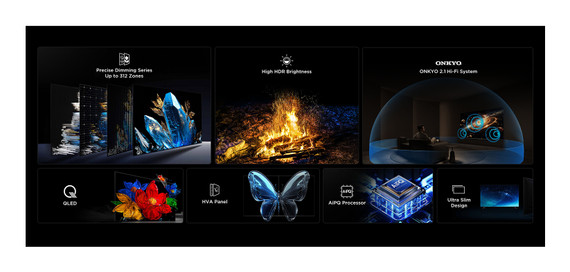 TCL C69KS Serie Smart TV QD-MiniLED 4K 55" 55C69KS, audio Onkyo 2.1, Dolby Vision & Atmos, Google TV
