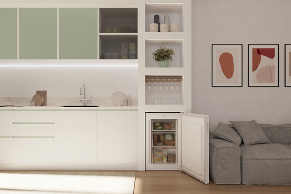 Candy CNUQ2L58EW Congelatore verticale Libera installazione 90 L E Bianco