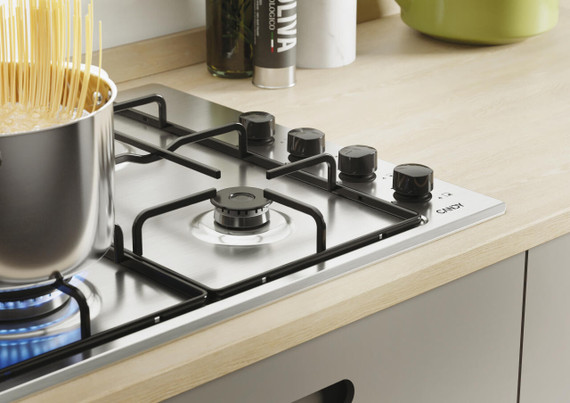 Candy Idea CHW6LBX Acciaio inox Da incasso 56 cm Gas 4 Fornello(i)