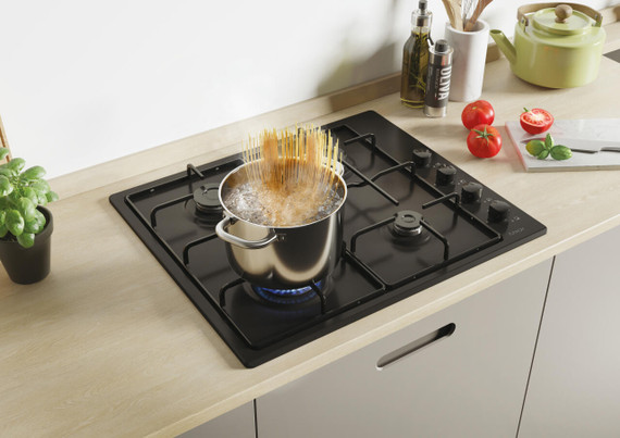 Candy Idea Piano Cottura CHW6LBB a Gas 4 Fuochi Gas Colore Nero