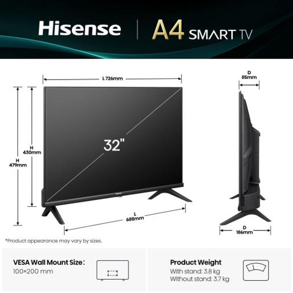 Smart TV 32" HD Ready TV 32A49Q VIDAA U8.5 con DVB-T2/S2