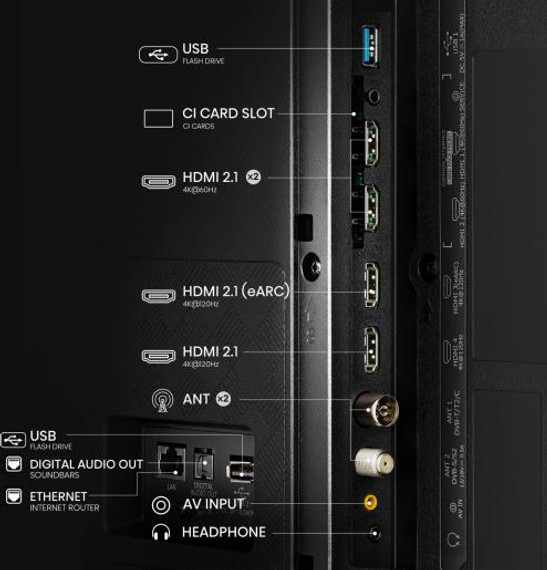 Hisense 65A86N TV 165,1 cm (65") 4K Ultra HD Smart TV Wi-Fi Nero, Grigio 150 cd/m²