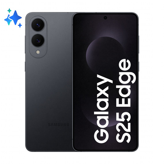 Samsung Galaxy S25 Edge, Smartphone AI, Display 6.7'' QHD+ Dynamic AMOLED 2X, Fotocamera 200MP, RAM 12GB, 256GB, 3.900 mAh, Titanium Jetblack
