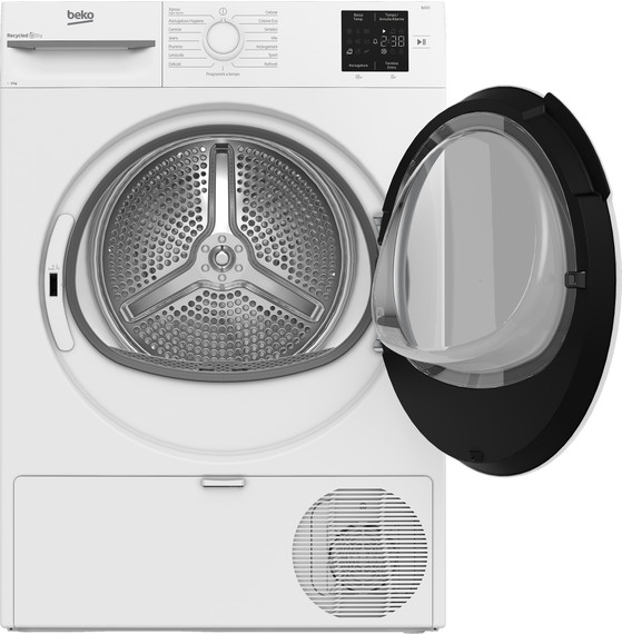 Beko BMTR38W 8kg, Classe D, Linea Estetica NX, motore asincrono, Display digitale, colore Bianco, oblò Bianco