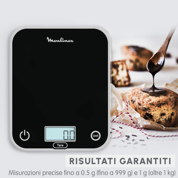 Moulinex BN50U5 bilancia da cucina Nero Superficie piana Rettangolo Bilancia da cucina elettronica