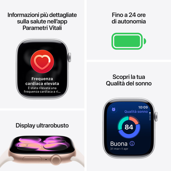 Apple Watch Series 11 GPS 46mm Cassa Alluminio Grigio Siderale con Sport Band Nero - S/M