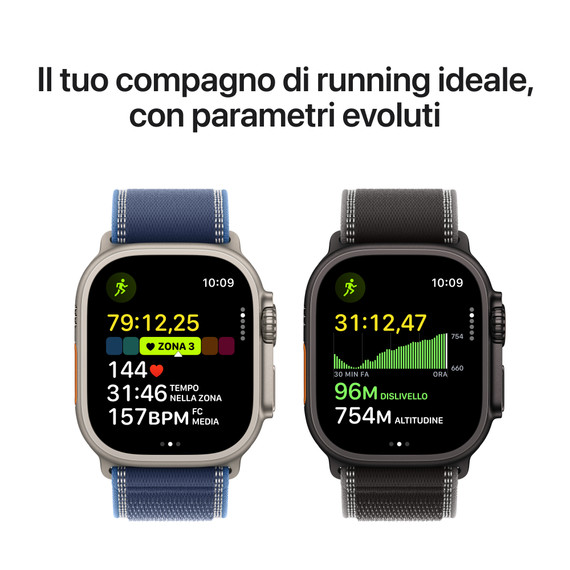 Apple Watch Ultra 3 GPS + Cellular 49mm Cassa Titanio Nero con Band Ocean Nero