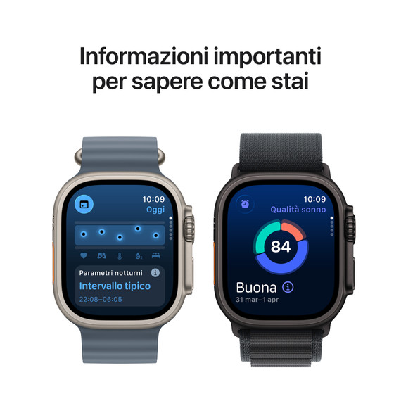 Apple Watch Ultra 3 GPS + Cellular 49mm Cassa Titanio Nero con Band Ocean Nero