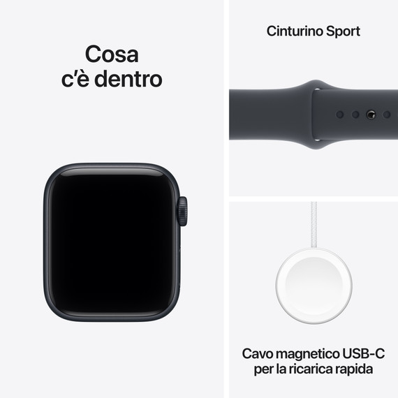 Apple Watch SE (3nd generation) SE 3 GPS 40mm Cassa Alluminio Mezzanotte con Sport Band Mezzanotte - S/M