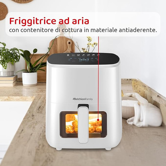 FRIGGITRICE AD ARIA Melchioni Marianna NEW 5L Air Fryer - 7 Programmi Touch Display 1500W