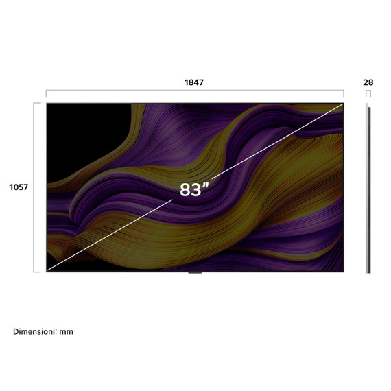 LG OLED evo AI OLED83G54LW TV Serie G5 83'' 4K, α11 Gen2, Brightness Booster Ultimate, 60W, 4 HDMI 165Hz, Smart TV 2025