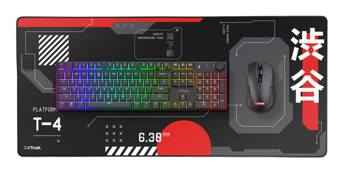 Trust GXT 759 XXL Tappetino per mouse per gioco da computer Nero, Rosso