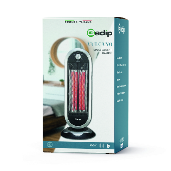 Stufa al Carbonio DPM Vulcano GCH03 - 900 Watt Oscillante Antiribaltamento