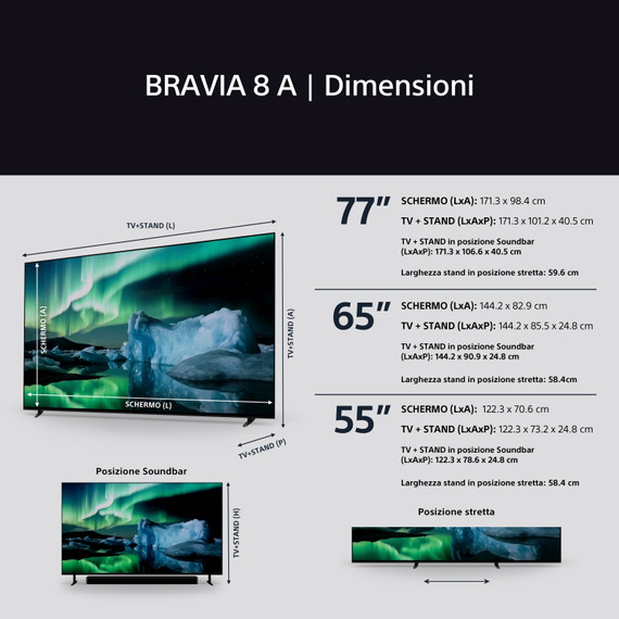 Sony BRAVIA XR BRAVIA K-55XR8A 139,7 cm (55") 4K Ultra HD Smart TV Wi-Fi Nero