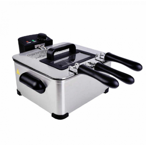 DPM Friggitrice Olio Professionale HD305 – 5 Litri 2000W Inox – Silver