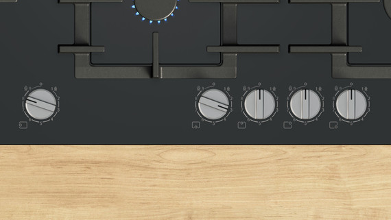 Bosch Serie 6 PPM9A6I40 Piano cottura a gas 90 cm 5 fuochi Vetro Nero