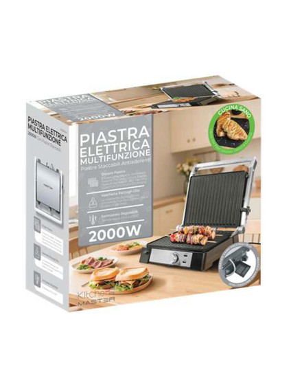 Master Bistecchiera 2 Piastre 2000W Inox con Piastre Estraibili
