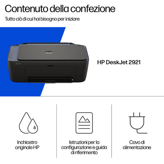 HP DeskJet 2921 Wireless All-in-One Colore Stampante