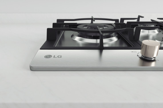 LG CBGZ3016S Piano cottura a gas 75cm, 11,5kW, 5 bruciatori, Griglie in ghisa, Piatto inox