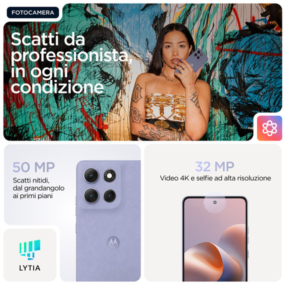 Motorola moto g86 power 5G 16,9 cm (6.67") Doppia SIM Android 15 USB tipo-C 8 GB 512 GB 6720 mAh Lillà