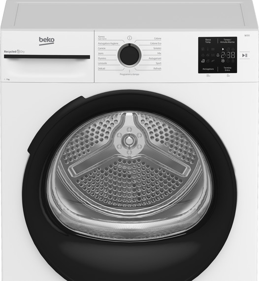 Beko BMTEP73EB 7kg, Classe D, Linea Estetica NX, motore asincrono, Display digitale, colore Bianco, oblò Nero