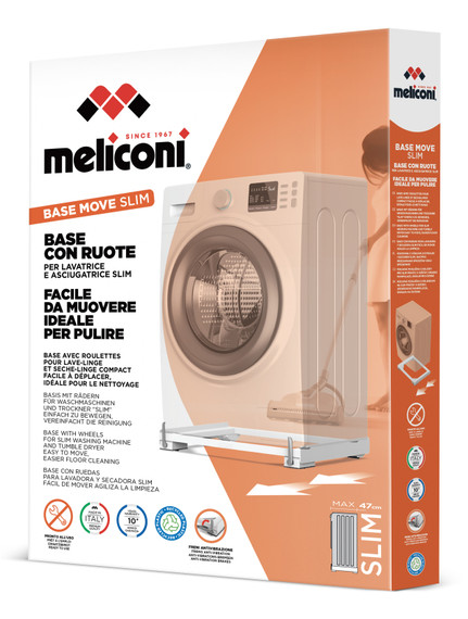 Meliconi Base Move Slim accessorio per lavatrice Slim - Base con ruote e freni antivibrazione