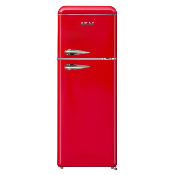 AKAI Frigorifero Doppia Porta 240L Retrò Classe E - Rosso