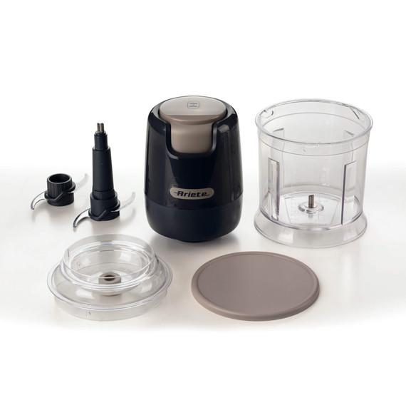 Ariete Breakfast 437 Tritatutto , Chopper, 400W, Capacità 700ml, 4 lame in acciaio inox, 2 velocità, Base antiscivolo, Dark Grey