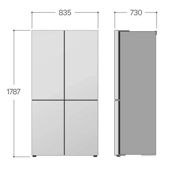 LG GML861PYPE Frigorifero Multidoor Slim, Classe E, 506L, Wi-Fi, Total No Frost, Prime Silver