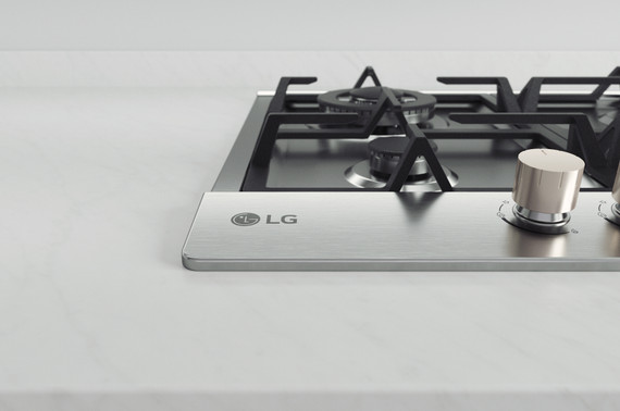 LG CBGZ2414S Piano cottura a gas 60cm, 8,5kW, 4 bruciatori, Griglie in ghisa, Piatto inox